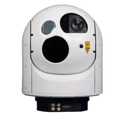 Merio Zephyr 25 marine EO/IR gimbal — front view
